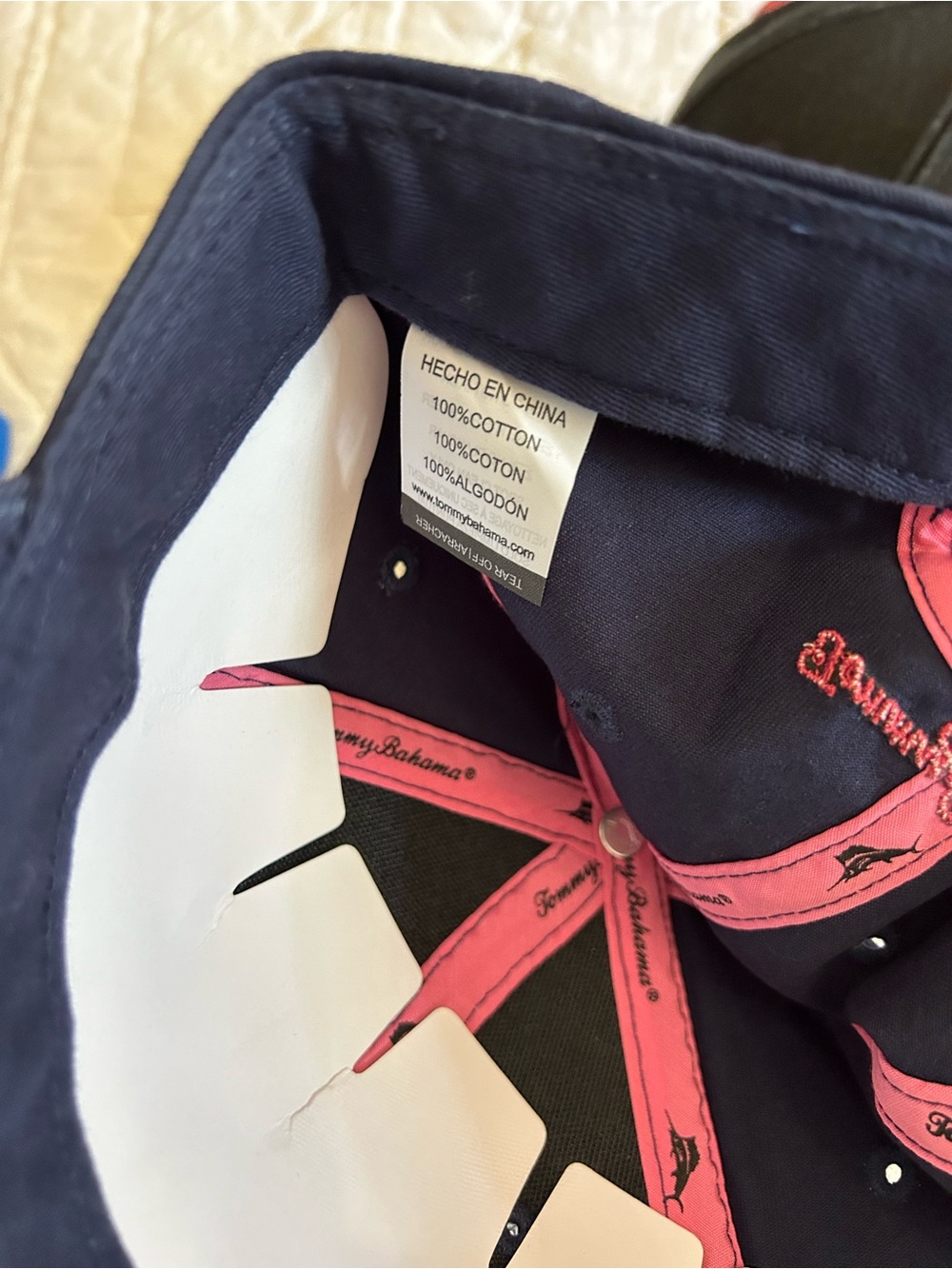 Tommy Bahama Navy, Black & Pink Marlin Logo Baseball Caps - Picture 9 of 9